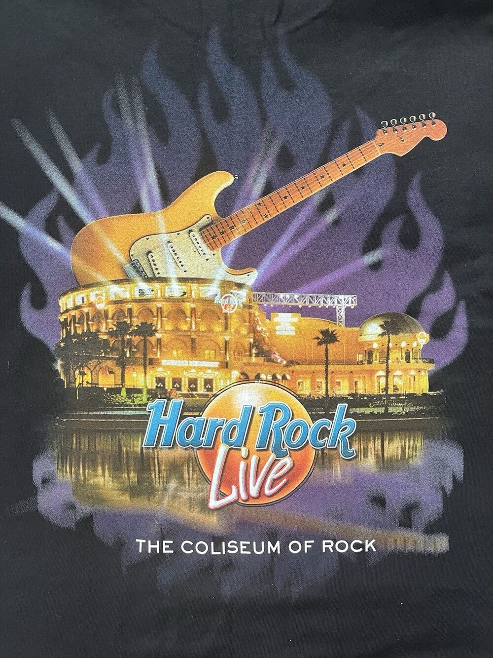 NWT Vintage 90s Hard Rock Live Orlando T Shirt L Coliseum of Rock USA Made Flame
